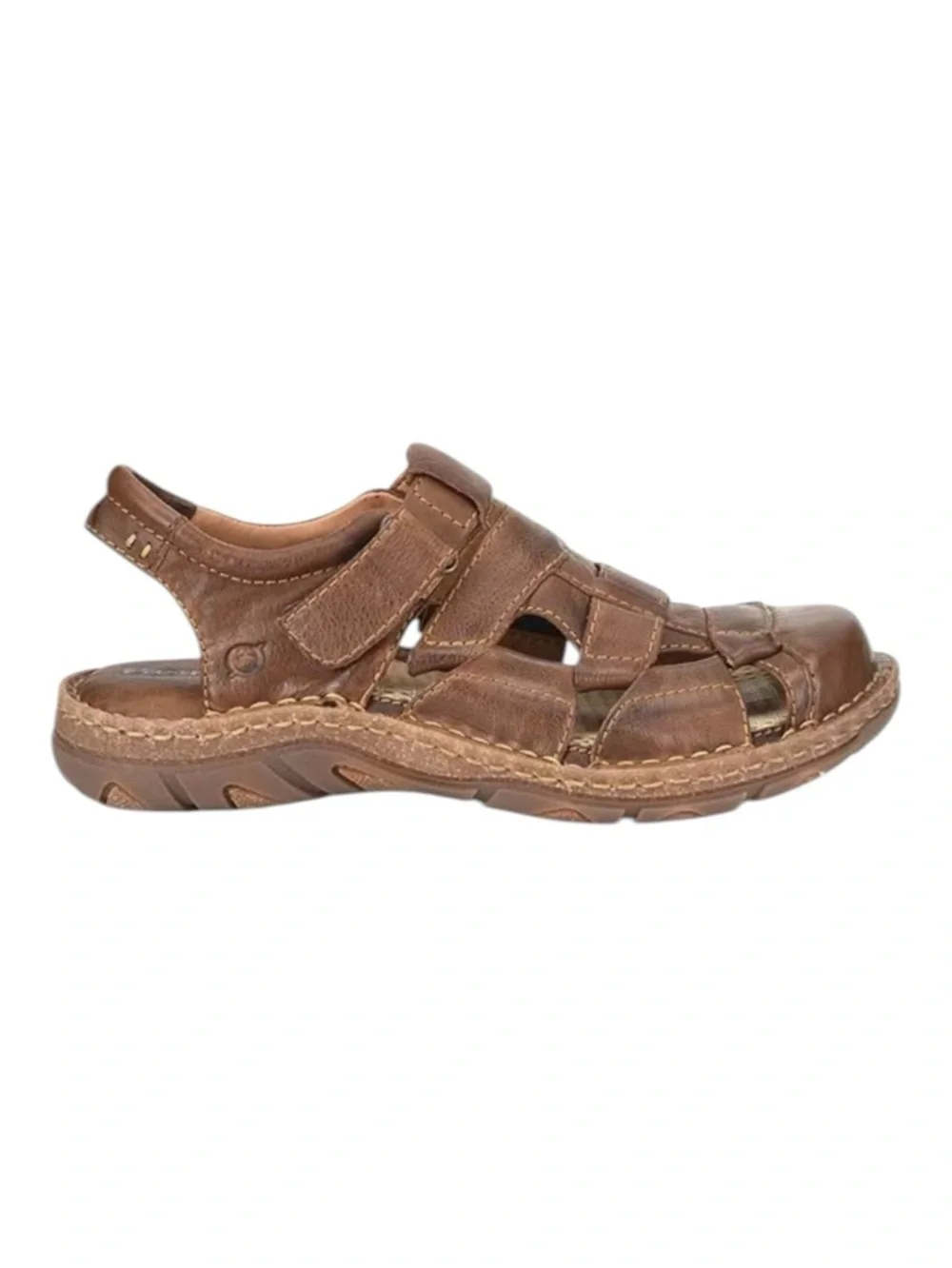 Born Men's Cabot III Brown Amber Leather Fisherman Sandals NWOB | 11 (44 Euro)
